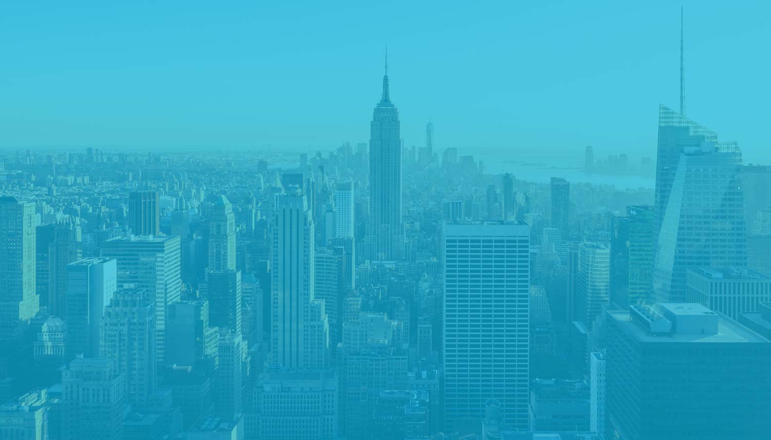 New York city skyline blue
